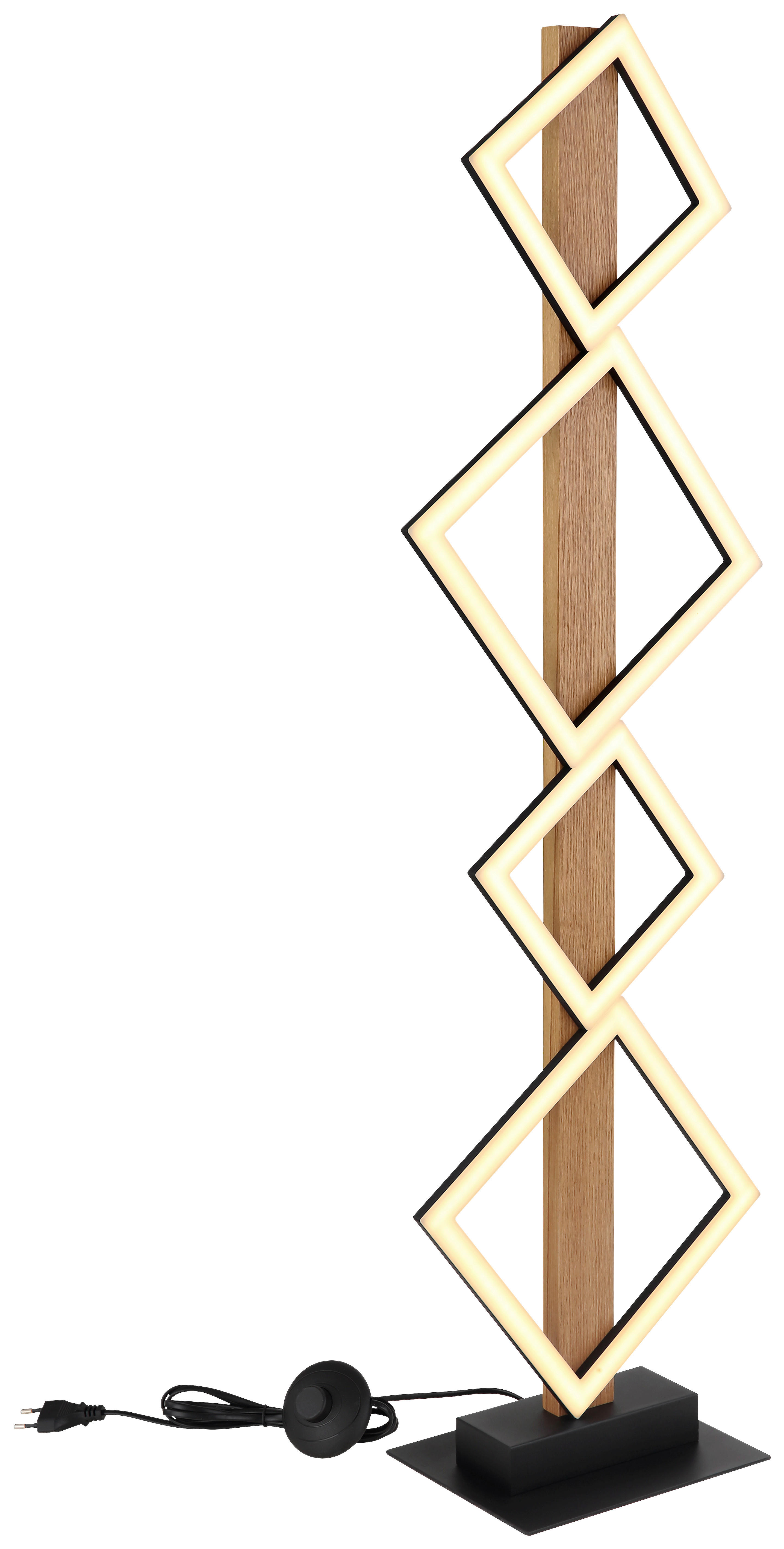 GLOBO LED-Stehleuchte dunkelbraun mattschwarz MDF Kunststoff Metall B/H/T: ca. 18x103x30,7 cm DUSTIN - dunkelbraun/mattschwarz (18,00/103,00/30,70cm) - GLOBO