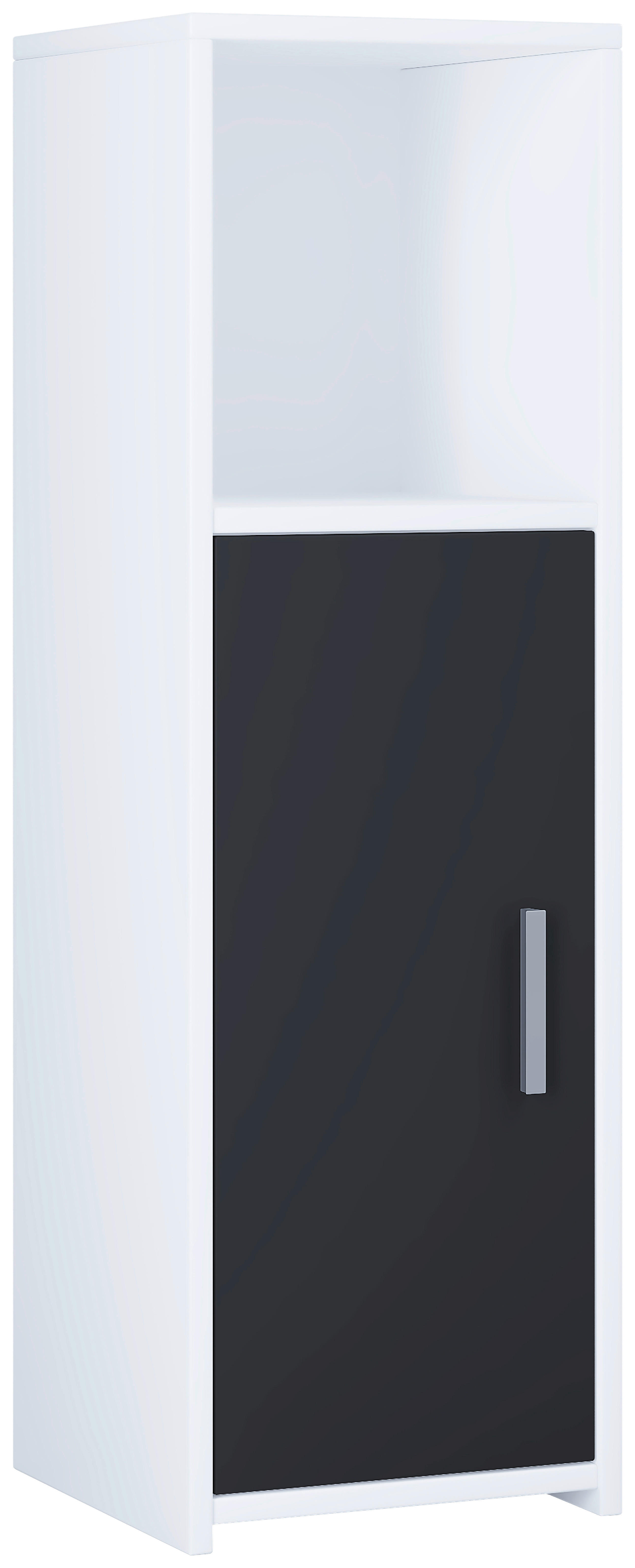 Midischrank Zalo weiß schwarz B/H/T: ca. 30x95x30 cm Zalo - weiß/schwarz (30,00/95,00/30,00cm) - VCM Möbel