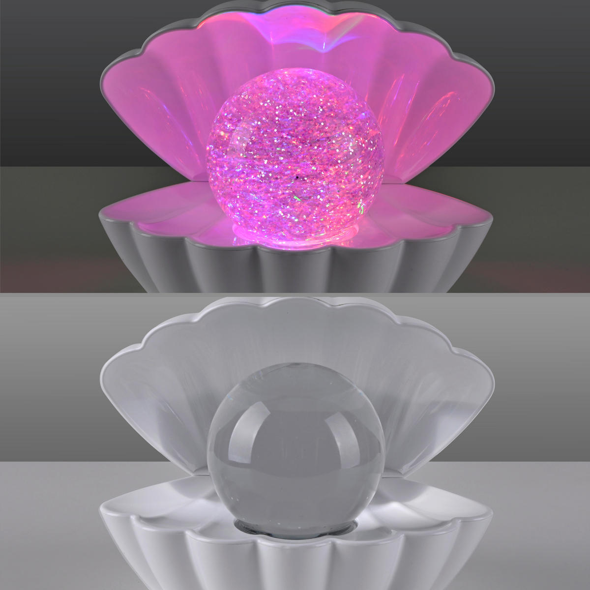 Just Light LED-Dekoleuchte weiß Kunststoff B/H/D: ca. 18x13x14,8 cm LED-Dekoleuchte_Muschel - weiß (14,80/13,00cm) - Just Light