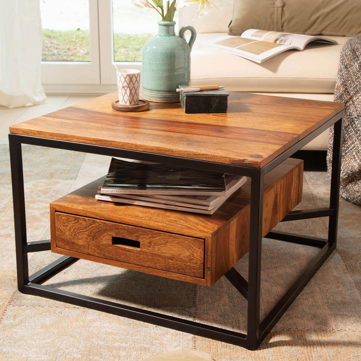 Couchtisch  B/H/T: ca. 60x40x60 cm Couchtisch - (60,00/40,00/60,00cm) - Wohnling