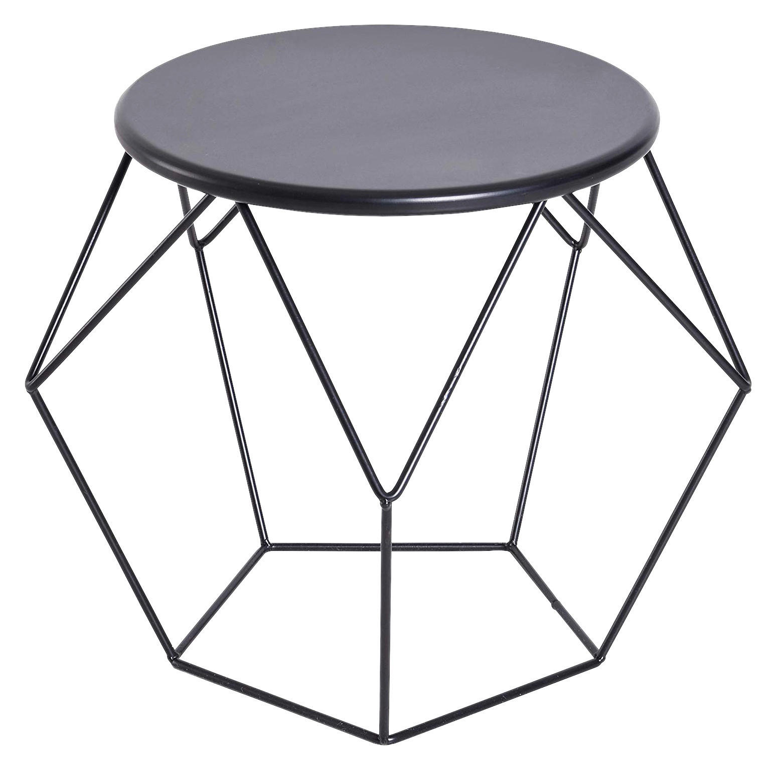 HOMCOM Beistelltisch schwarz Stahl H/D: ca. 44x54 cm Beistelltisch - schwarz (54,00/44,00cm) - HOMCOM