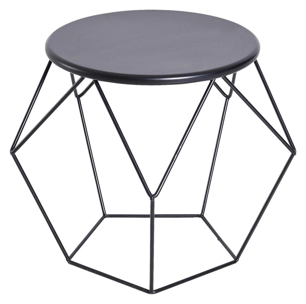 HOMCOM Beistelltisch schwarz Stahl H/D: ca. 44x54 cm Beistelltisch - schwarz (54,00/44,00cm) - HOMCOM