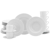 CreaTable Kombiservice Polo weiß Porzellan 30 tlg. Polo - weiß - CreaTable