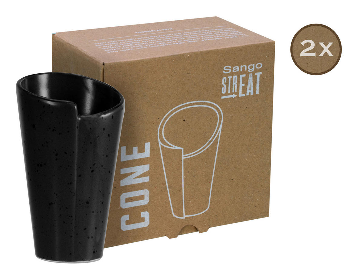 CreaTable Servierset Streat Cone schwarz Steinzeug Streat Cone - schwarz - CreaTable