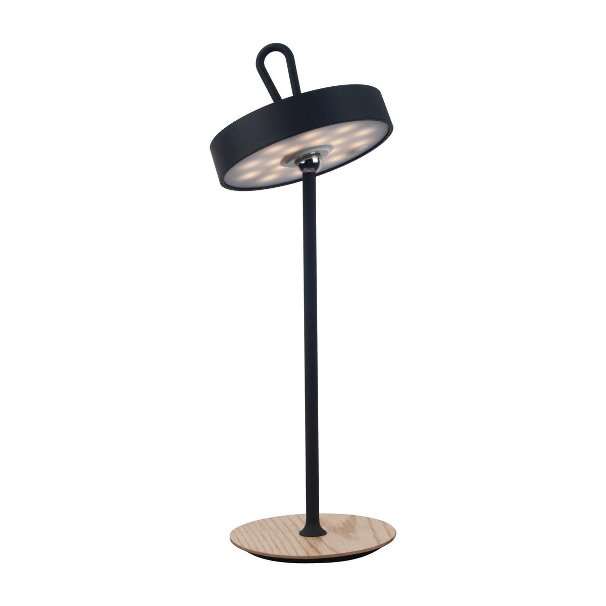 Näve Leuchten LED-Tischleuchte schwarz Kunststoff Holz Metall B/H/T/D: ca. 13x36x13x13 cm ELLI - schwarz (13,00/36,00/13,00cm) - Näve Leuchten