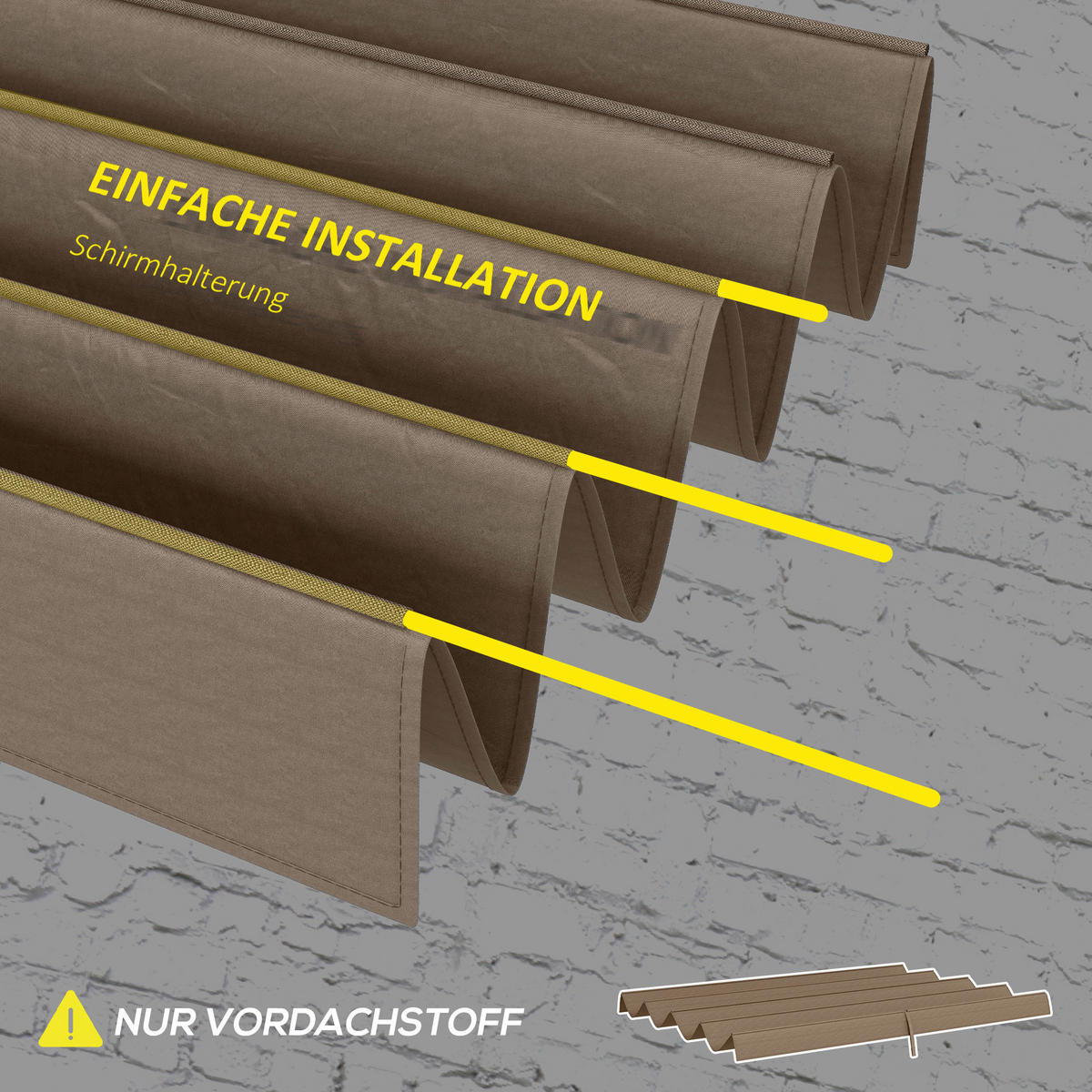 Outsunny Ersatzdach kaffee Polyester B/H/L: ca. 245x23x286 cm Ersatzdach - kaffee (286,00/245,00/23,00cm) - Outsunny