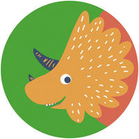 Komar Fototapete Little Dino Trice D: ca. 125 cm Little Dino Trice - (125,00cm) - Komar