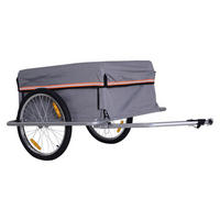 HOMCOM Fahrradanhänger grau grau B/H/L: ca. 88x140x60 cm Transportanhänger - grau (60,00/88,00/140,00cm) - HOMCOM