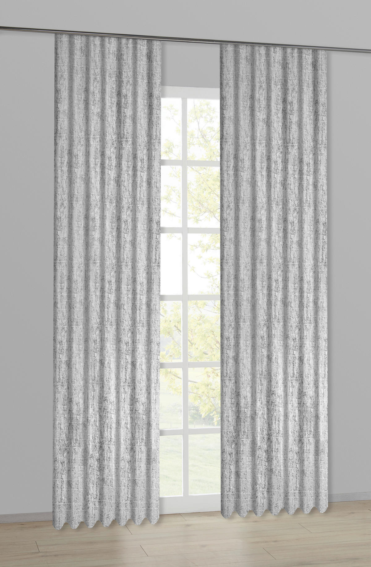 Dekovorhang Eden silber B/L: ca. 135x245 cm Eden - silber (135,00/245,00cm)