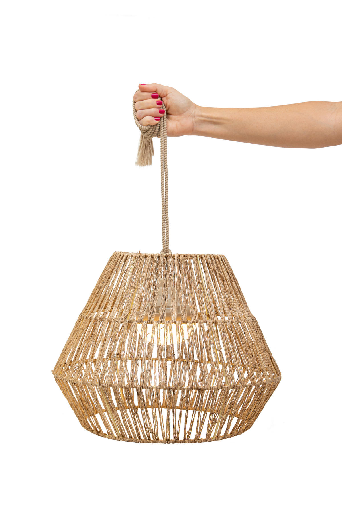 NewGarden LED-Pendelleuchte natur B/H/L: ca. 40x30,5x40 cm 1.0 Brennstellen SISINE 30 - natur (40,00/40,00/30,50cm) - NewGarden