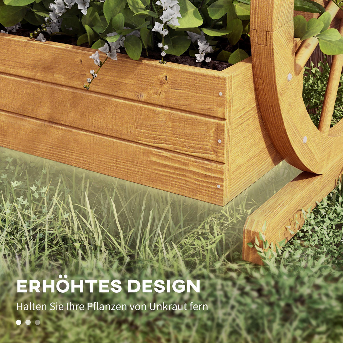 Outsunny Hochbeet natur Edelstahl B/H/L: ca. 62x61x57 cm Hochbeet - natur (57,00/62,00/61,00cm) - Outsunny