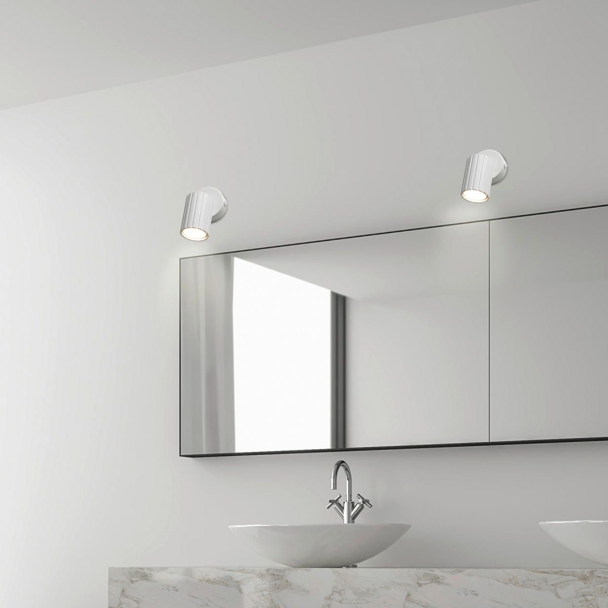 Lamkur Wandleuchte weiß Stahl B/H/L: ca. 8x16x8 cm GU10 1 Brennstellen Prisma - weiß (8,00/8,00/16,00cm) - Lamkur