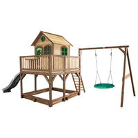 AXI Spielhaus Liam braun B/H/L: ca. 541x291x277 cm Liam - braun/grün (277,00/541,00/291,00cm) - AXI