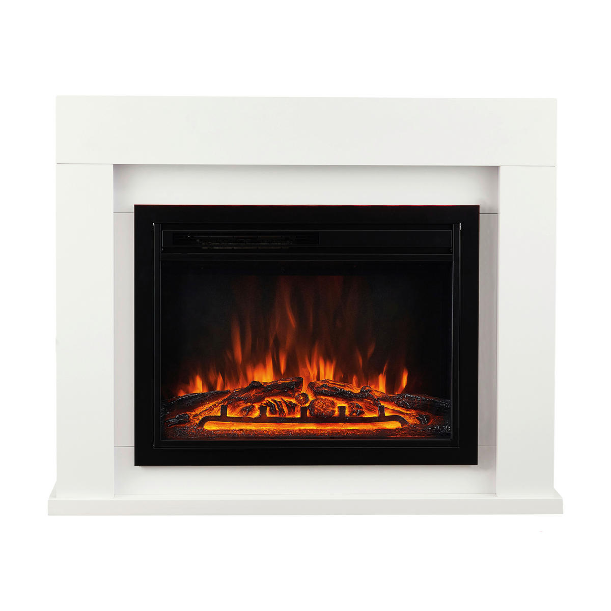 KAMINIO Elektrischer-Kamin MATTI weiß MDF Metall Glas B/H/T: ca. 95x77x26 cm ca. 2000 W Matti - weiß (95,00/77,00/26,00cm) - KAMINIO