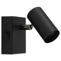 GLOBO Strahler Chrom schwarz Aluminium Metall B/H/L: ca. 9,5x8x12 cm 1 Brennstellen Strahler-Este - schwarz/Chrom (12,00/9,50/8,00cm) - GLOBO