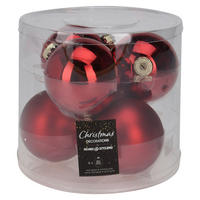 Weihnachtskugel rot D: ca. 8 cm Weihnachtskugeln_6erSet - rot (8,00cm)