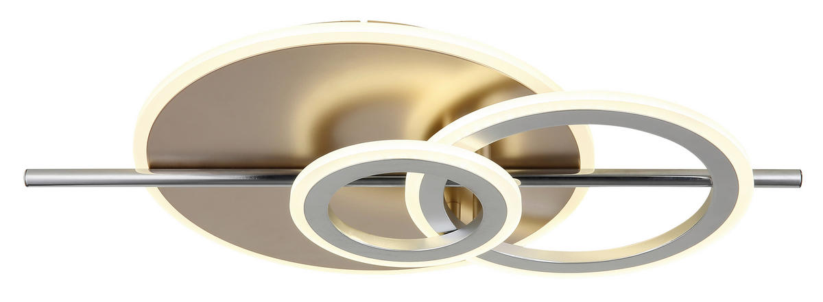 GLOBO LED-Deckenleuchte Opal champagner Metall B/H/L: ca. 32x8,5x55 cm 1 Brennstellen NORRIS - champagner/Opal (55,00/32,00/8,50cm) - GLOBO