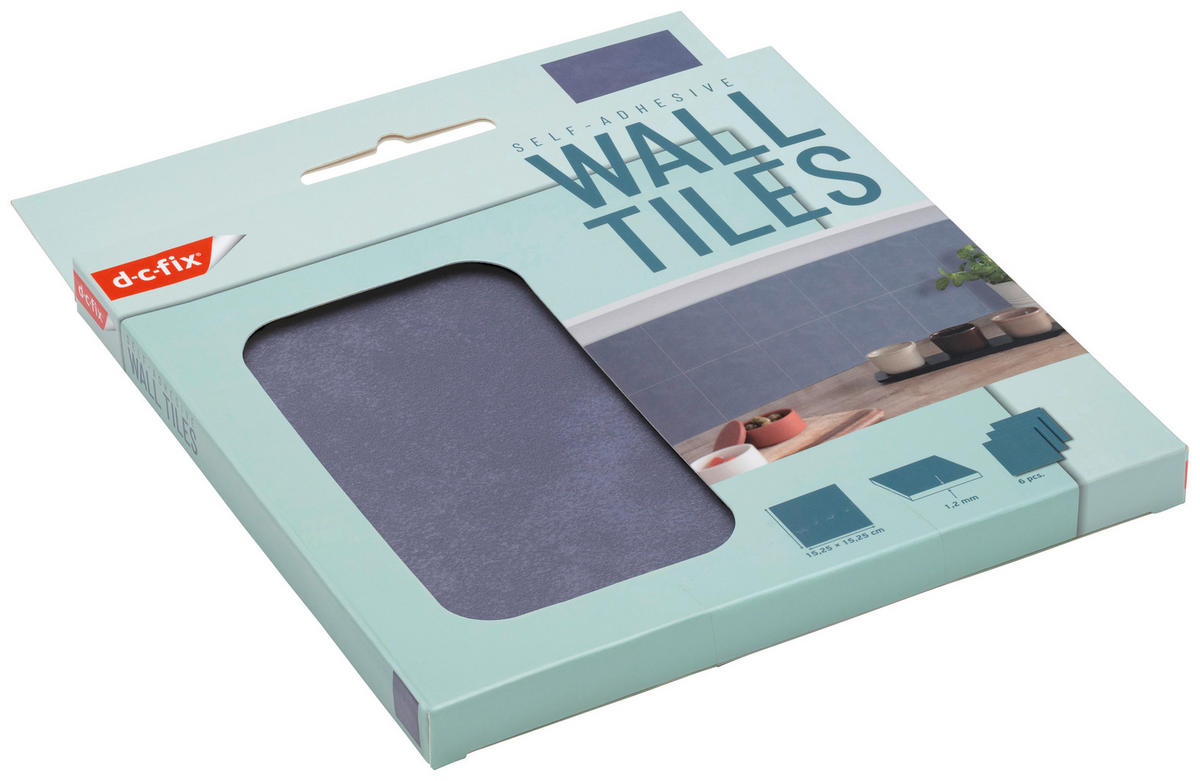 d-c-fix Wandfliese selbstklebend blau B/L: ca. 15,25x15,25 cm Wandfliesen_d-c-fix_selbstklebend - blau (15,25/15,25cm) - d-c-fix