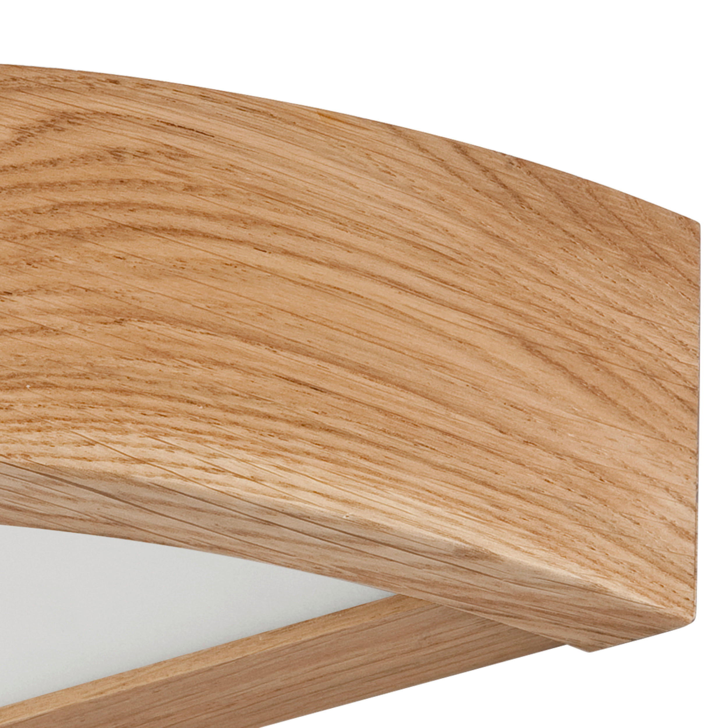 Thumbnail - Lamkur Deckenleuchte Eiche Glas Holz H/L: ca. 8x40,5 cm E27 1 Brennstellen