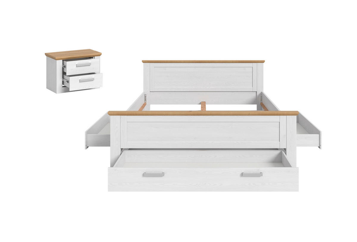 Bettanlage VERONA Sibiu Lärche Nachbildung Eiche Artisan Nachbildung VERONA - Eiche (245,00/90,00/209,00cm) - xonox.home