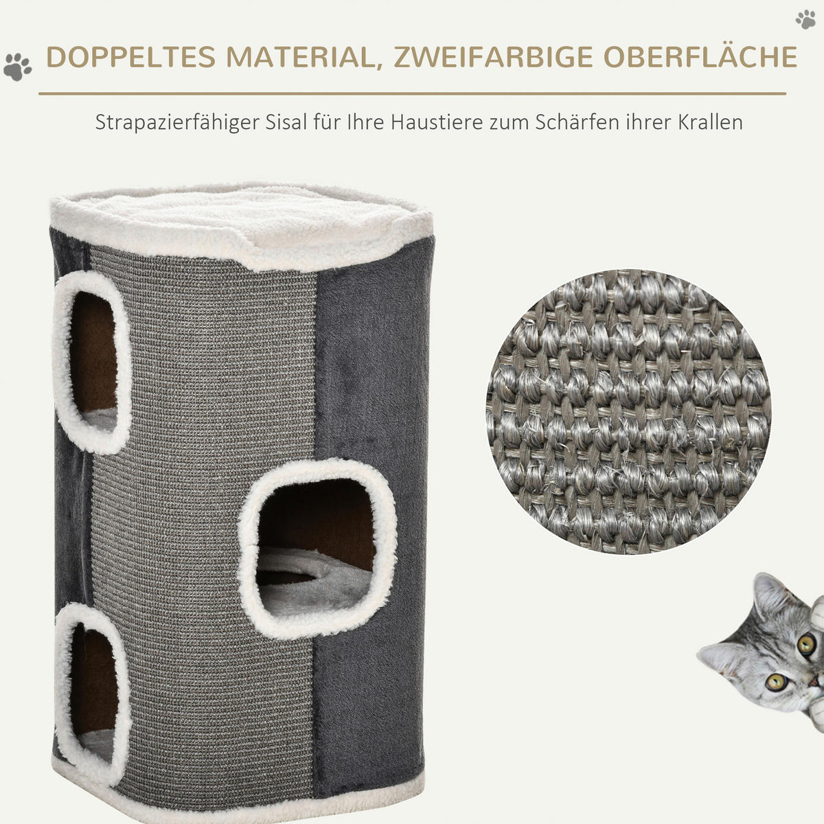 PawHut Kratzbaum Kratzbaum - (40,00/40,00/74,00cm) - PawHut