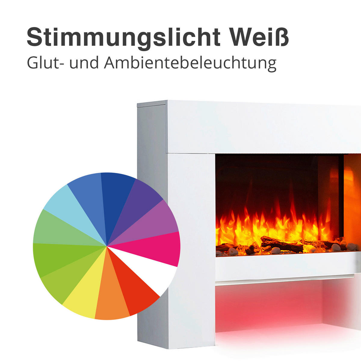 Balderia Elektrischer-Kamin Naran weiß MDF B/H/T: ca. 1000x840x245 cm Elekt.-Kamin Naran EF279A-MT279A - weiß (1000,00/840,00/245,00cm) - Balderia