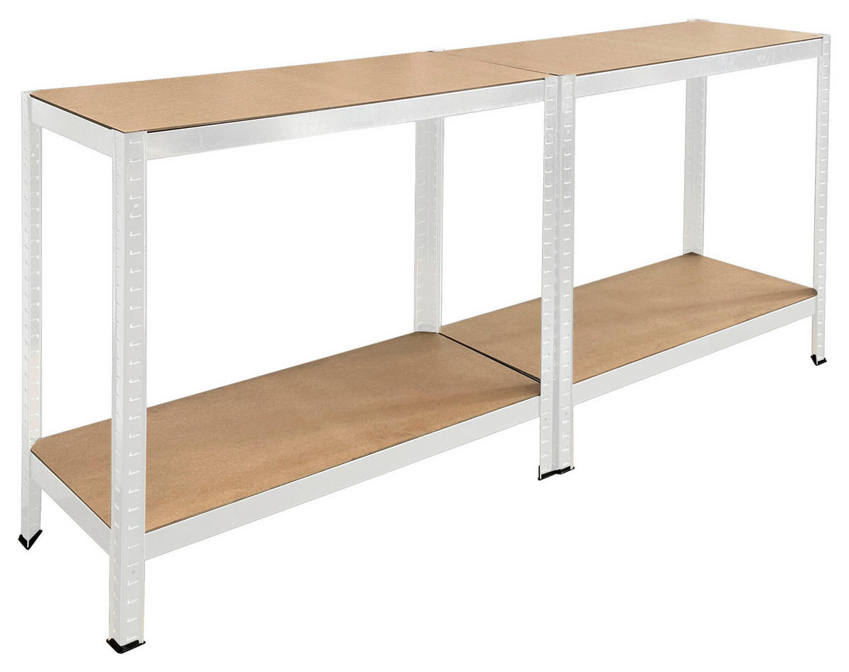Schwerlaststeckregal weiß B/H/T: ca. 75x150x30 cm Schwerlaststeckregal 150x75x30cm W - weiß (75,00/150,00/30,00cm)