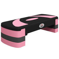 HOMCOM Steppbrett rosa Kunststoff B/H/L: ca. 31x20x80 cm Steppbrett - schwarz/rosa (80,00/31,00/20,00cm) - HOMCOM