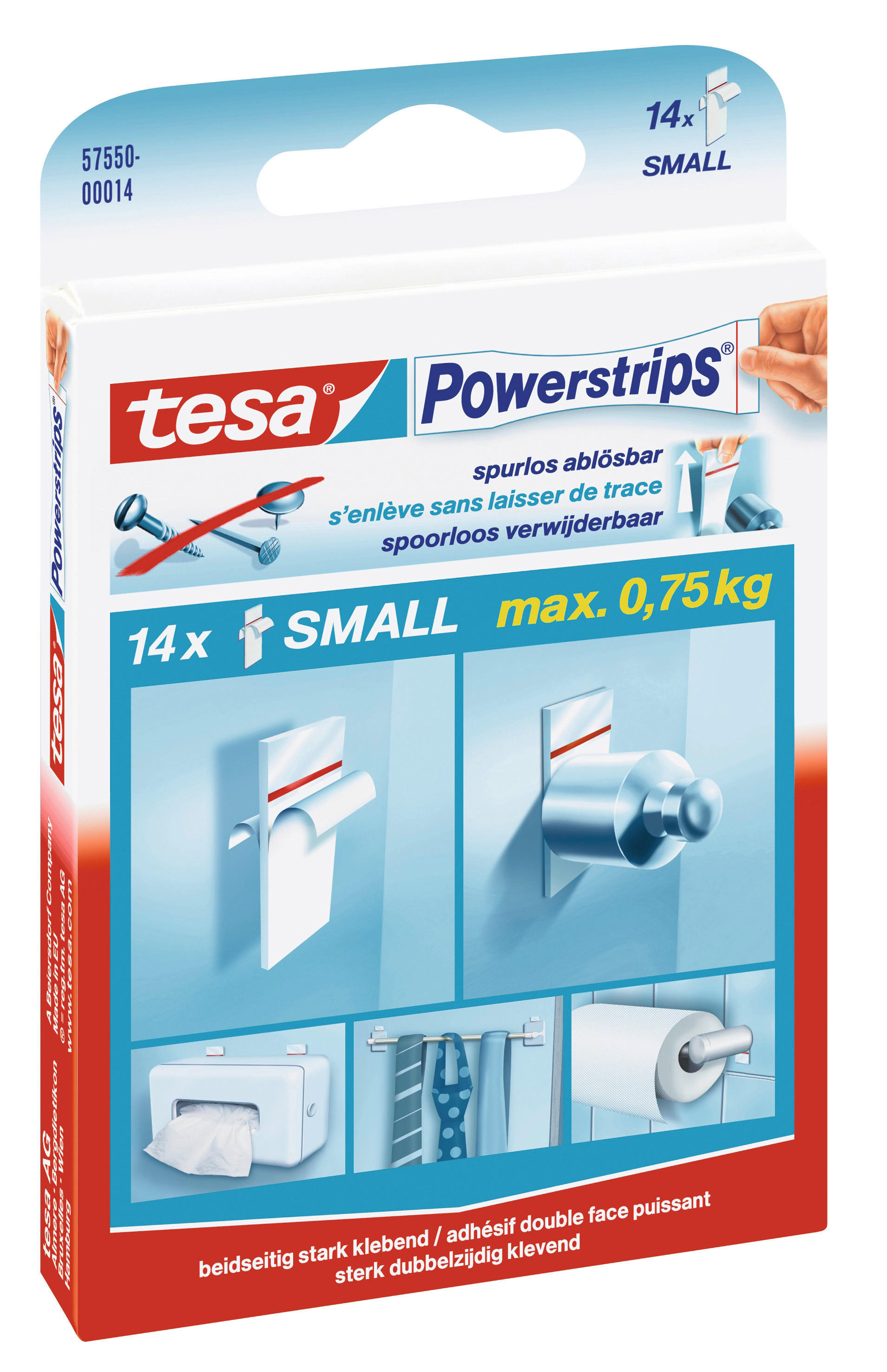 Powerstrips weiß Kunststoff B/H/L: ca. 15x33x0,7 cm Powerstrip_S_tesa - weiß (0,70/15,00/33,00cm) - tesa