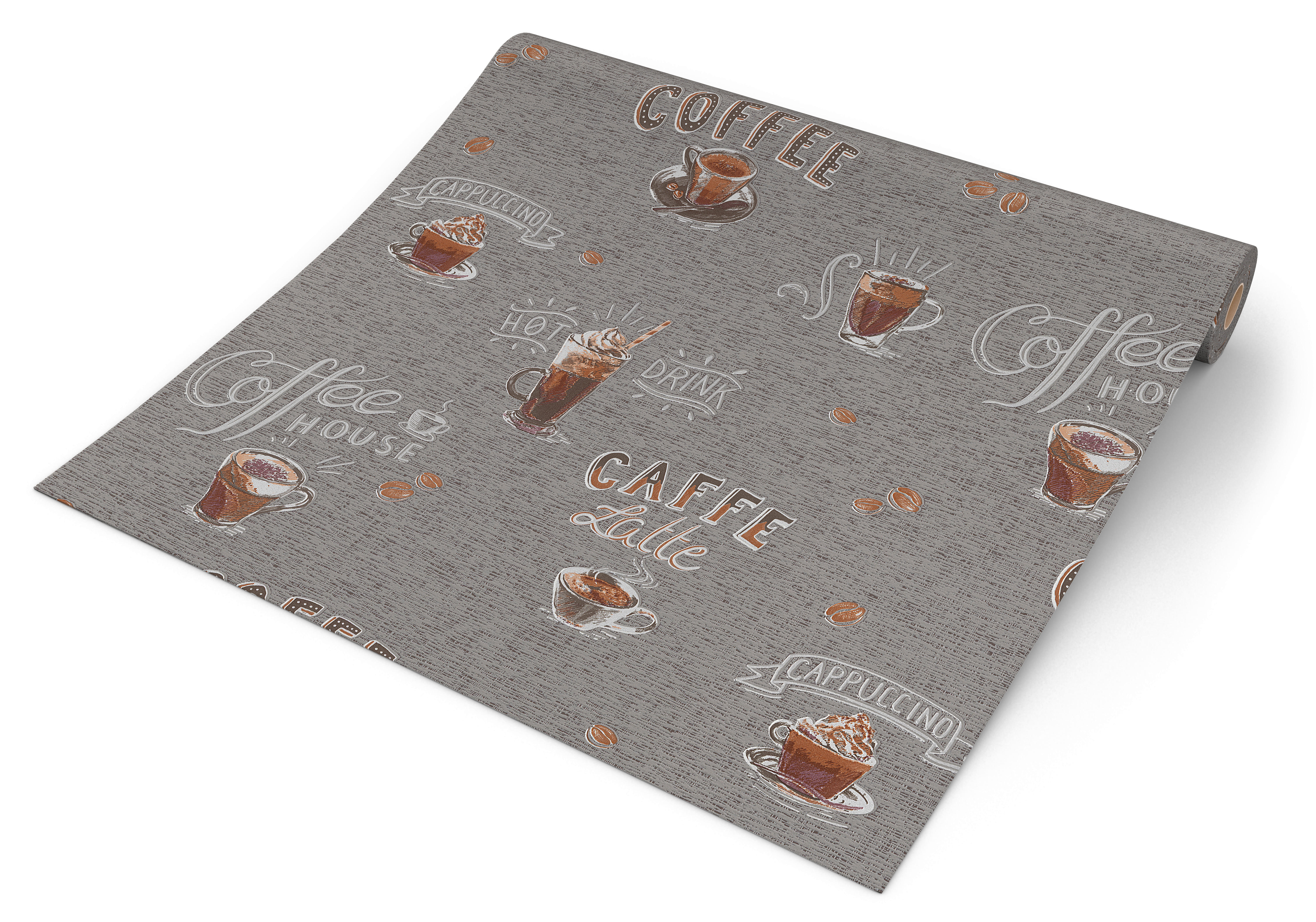 Erismann Vliestapete Coffee grau B/L: ca. 53x1005 cm Vliestapete_10410-47 VW15 unten - grau (53,00/1005,00cm) - Erismann