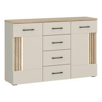 Sideboard Cashmere Eiche Nachbildung Spanplatte B/H/T: ca. 125x85x40 cm Amare_Sideboard_AMRK04 - Cashmere (125,00/85,00/40,00cm)