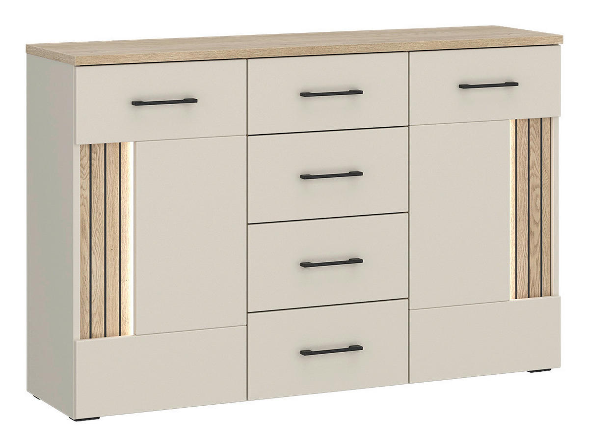 Sideboard Cashmere Eiche Nachbildung Spanplatte B/H/T: ca. 125x85x40 cm Amare_Sideboard_AMRK04 - Cashmere (125,00/85,00/40,00cm)