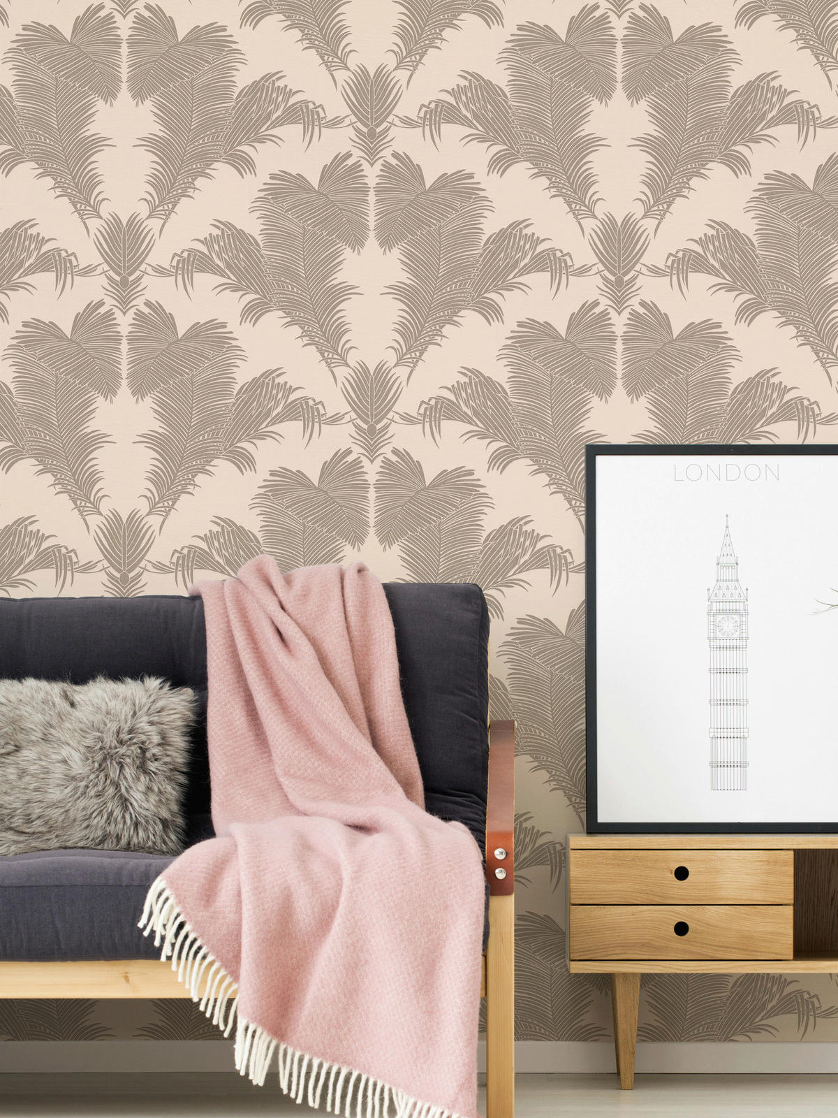 A.S.Creation Vliestapete Trendwall 2 Palmen beige B/L: ca. 53x1005 cm Trendwall 2 - beige (53,00/1005,00cm) - A.S.Creation