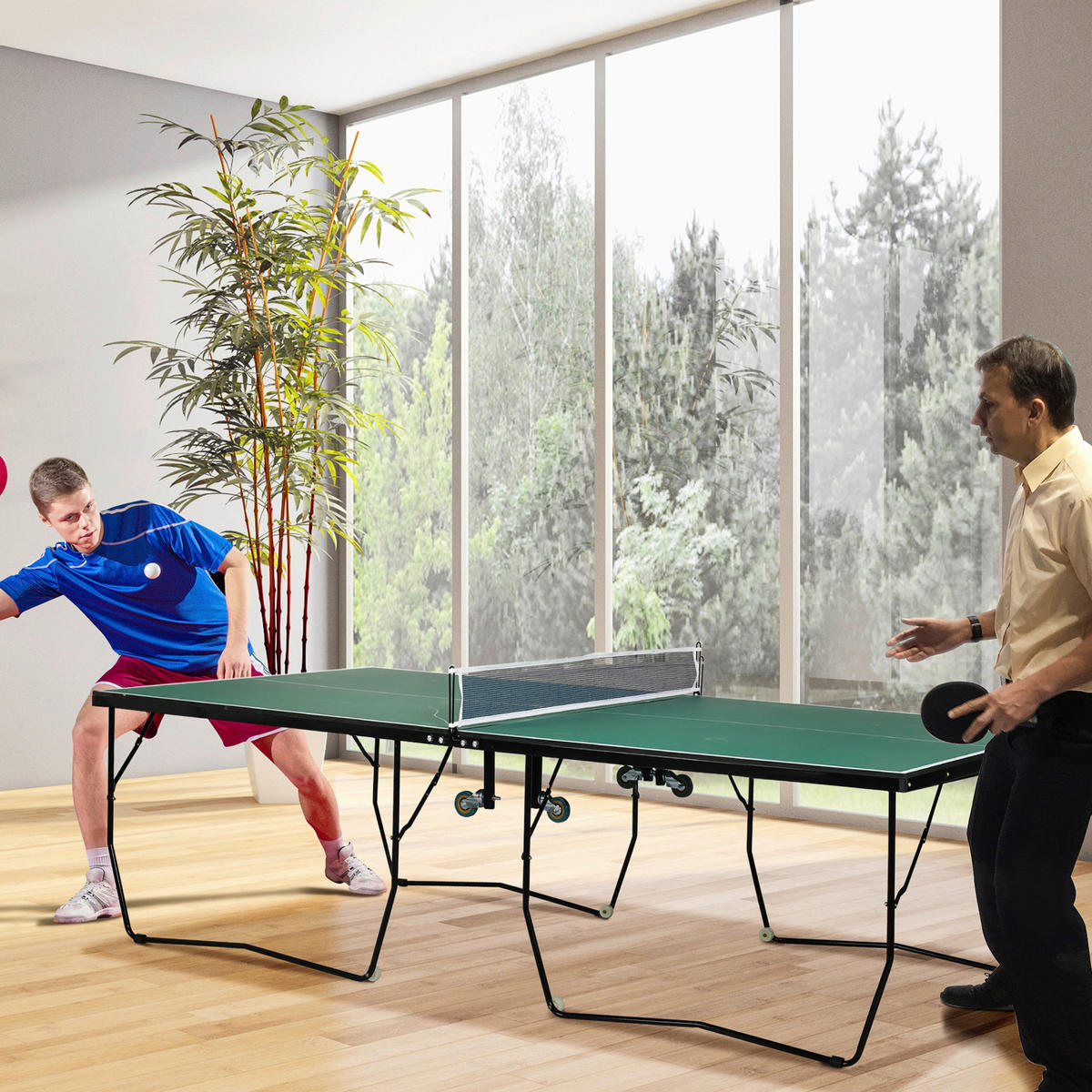 SPORTNOW Tischtennisplatte grün B/H/L: ca. 152,5x76x274 cm Tischtennisplatte - grün (274,00/152,50/76,00cm) - SPORTNOW