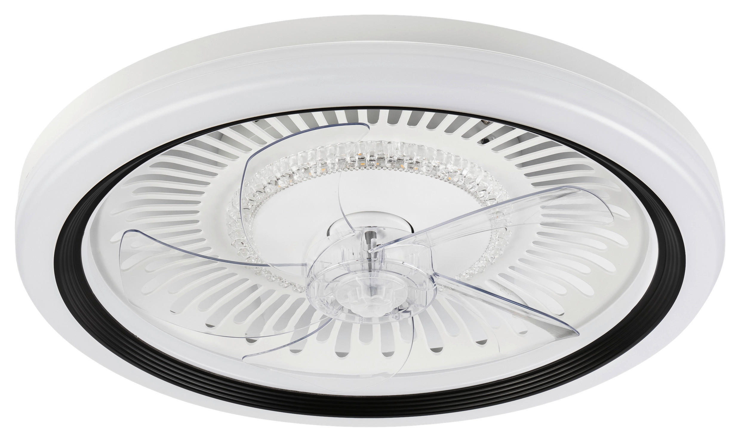 Lamkur LED-Deckenventilator FALCO 49908 schwarz weiß H/L: ca. 17x50 cm max. 40 W Falco - weiß/schwarz (50,00cm) - Lamkur