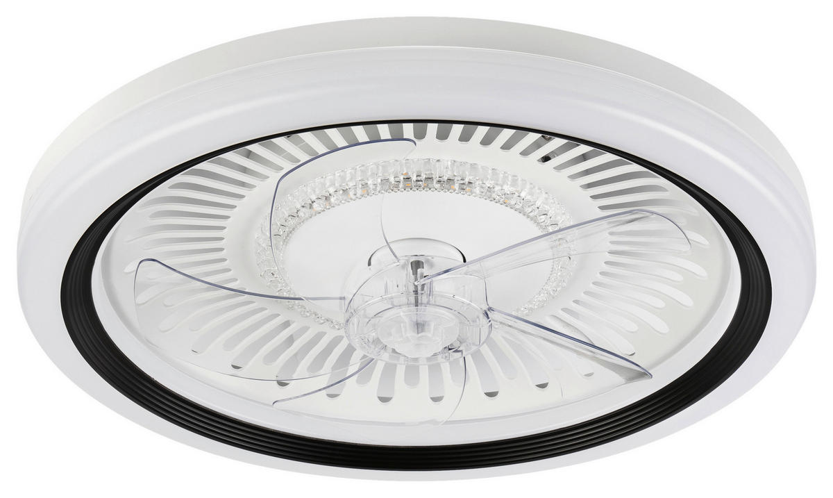 Lamkur LED-Deckenventilator FALCO 49908 schwarz weiß H/L: ca. 17x50 cm max. 40 W Falco - weiß/schwarz (50,00cm) - Lamkur