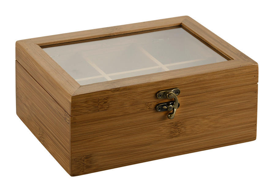 Kesper Teebox braun Bambus B/H/L: ca. 16x9x21,8 cm Tee-Box - braun (21,80/16,00/9,00cm) - Kesper