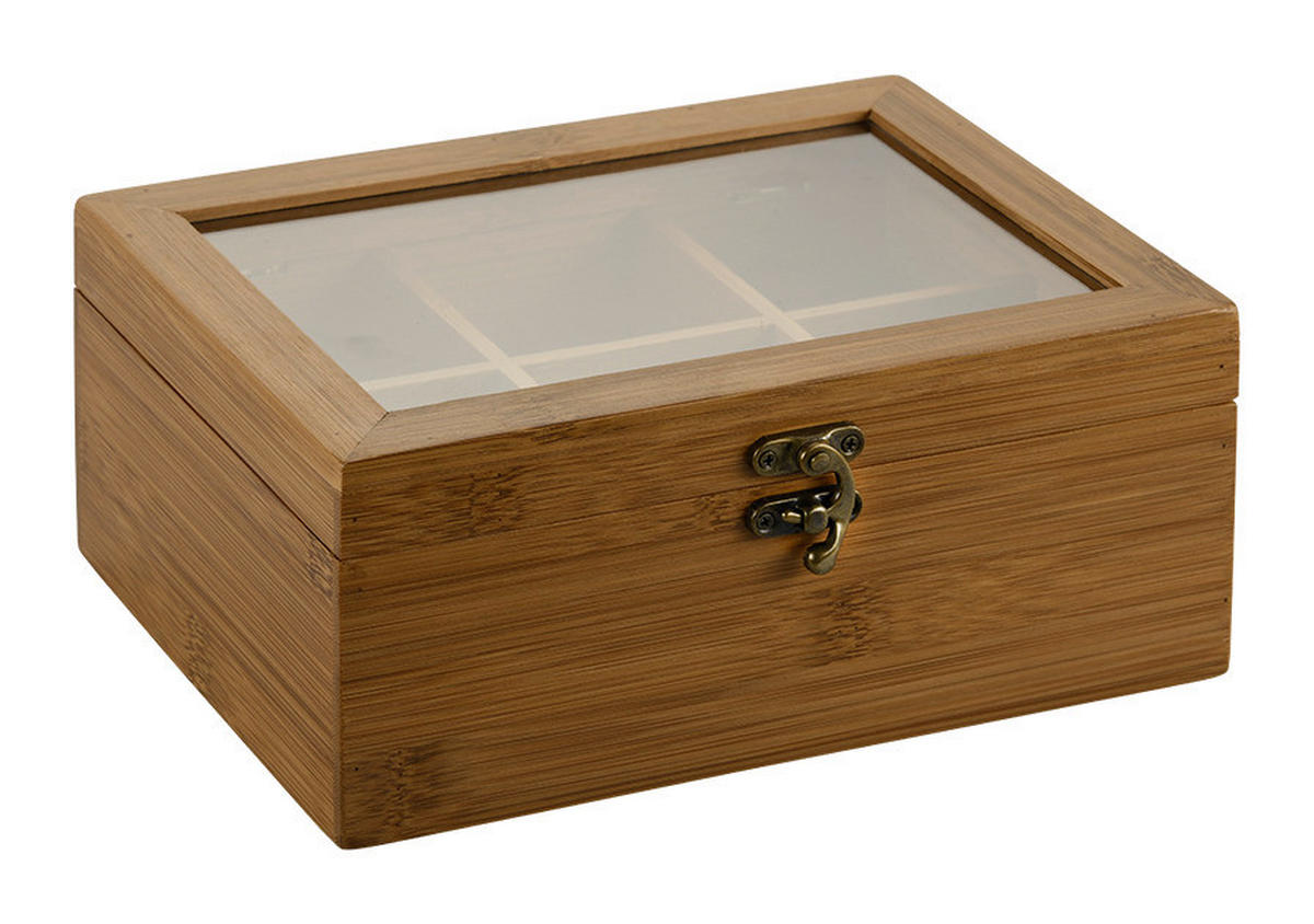Kesper Teebox braun Bambus B/H/L: ca. 16x9x21,8 cm Tee-Box - braun (21,80/16,00/9,00cm) - Kesper