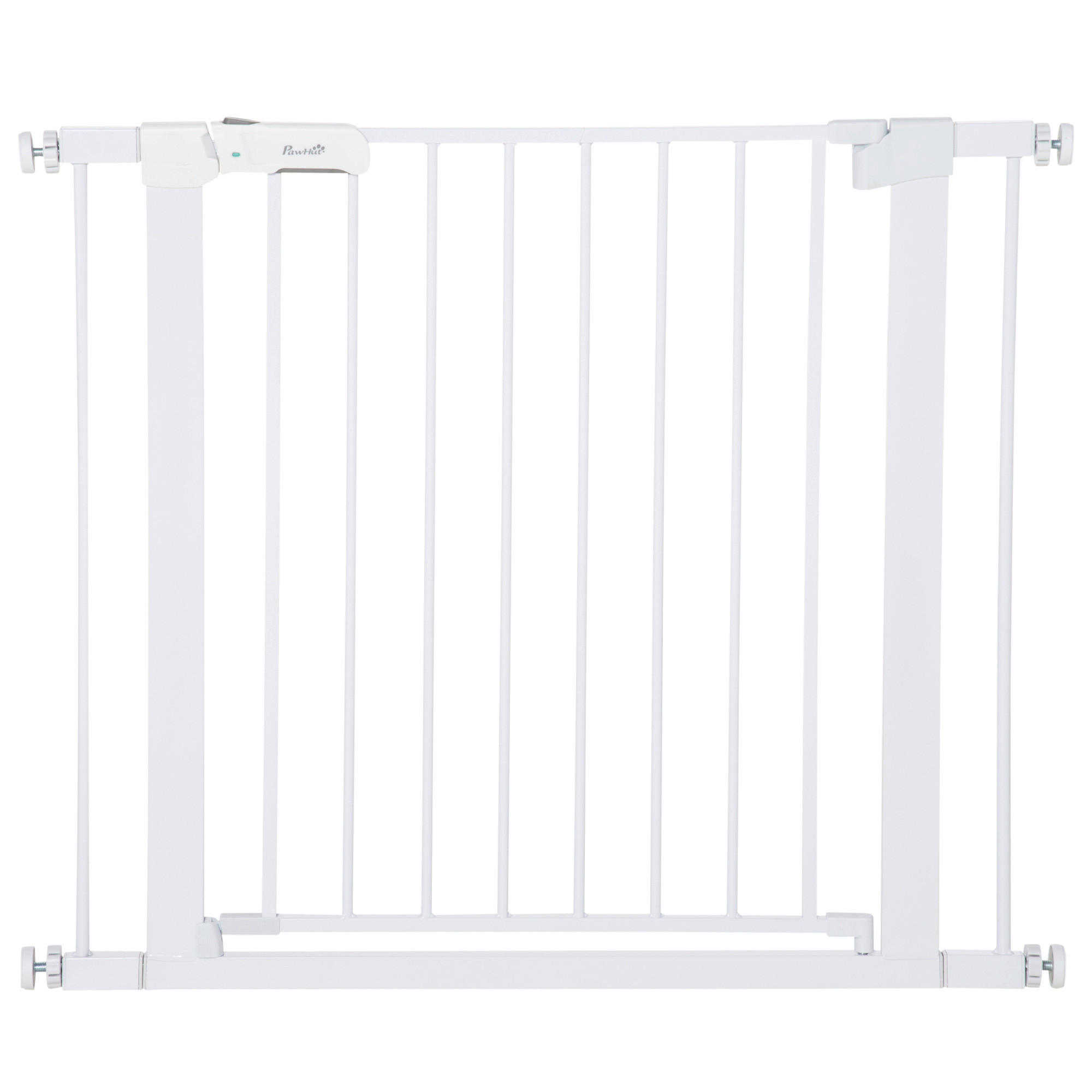 PawHut Schutzgitter weiß Edelstahl B/H/L: ca. 5x96x76 cm Türschutzgitter - weiß (76,00/5,00/96,00cm) - PawHut