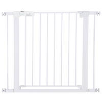 PawHut Schutzgitter weiß Edelstahl B/H/L: ca. 5x96x76 cm Türschutzgitter - weiß (76,00/5,00/96,00cm) - PawHut
