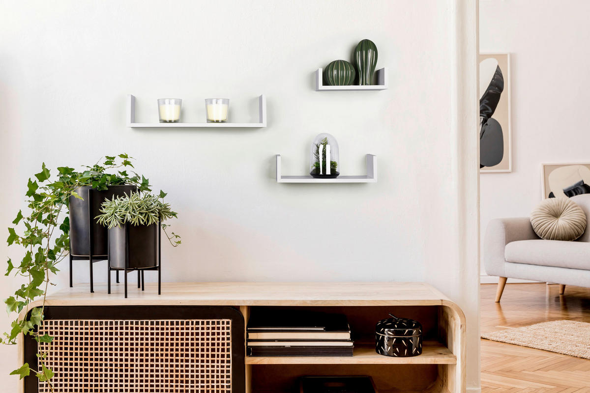 Wandregal Ava weiß B/H/T: ca. 42,5x10x9,8 cm Ava - weiß (42,50/10,00/9,80cm)