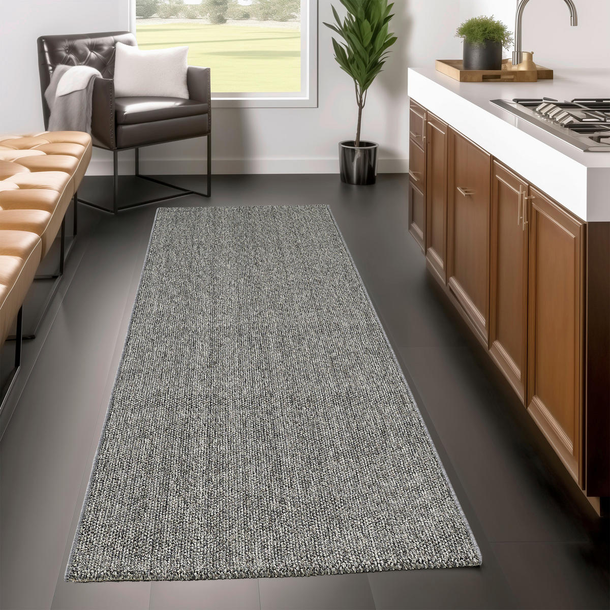 Ayyildiz Teppich LOOM grau B/L: ca. 80x250 cm LOOM - grau (80,00/250,00cm) - Ayyildiz