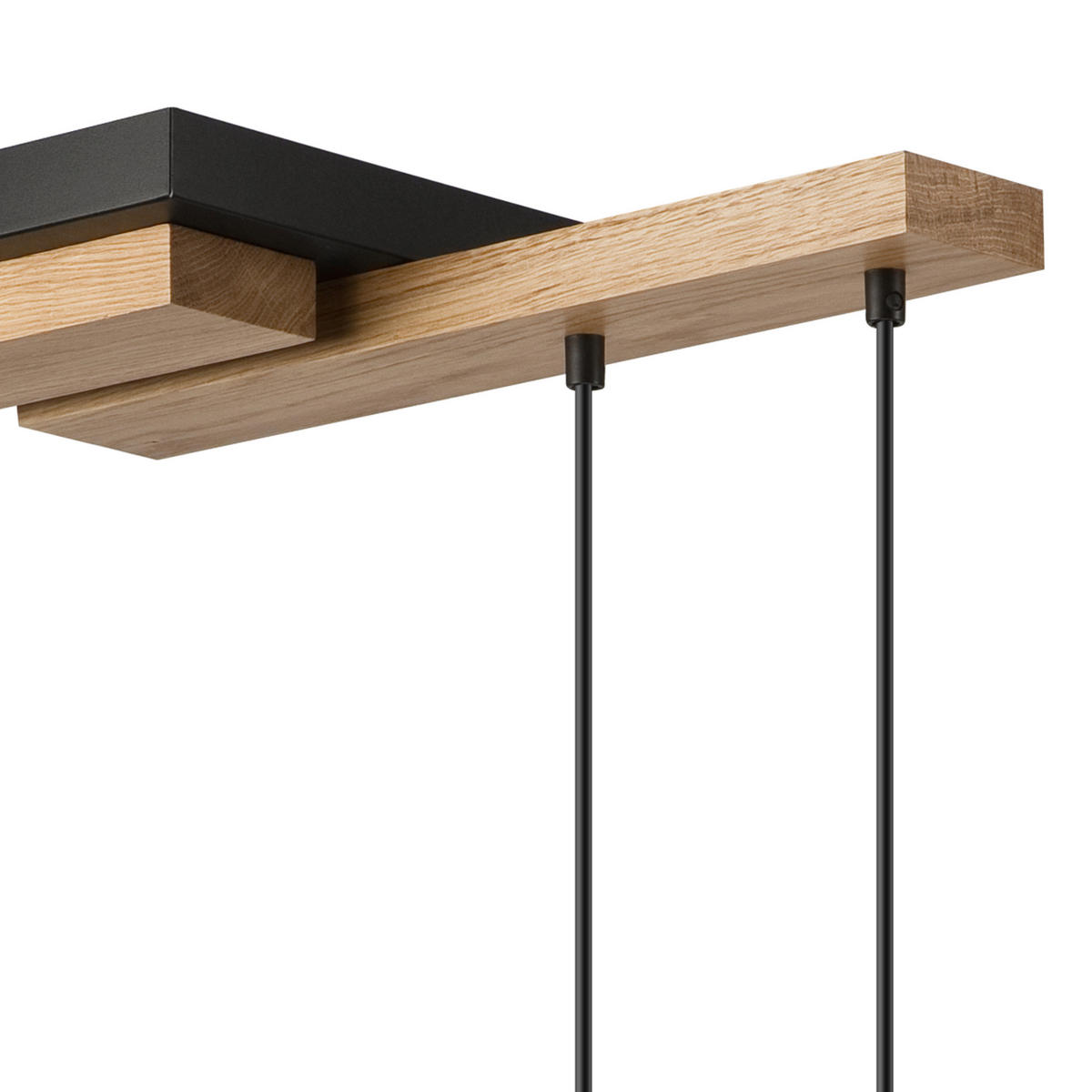Lamkur Pendelleuchte schwarz Holz B/H/L: ca. 20x86x64 cm E27 4 Brennstellen CORTINA - schwarz (64,00/20,00/86,00cm) - Lamkur