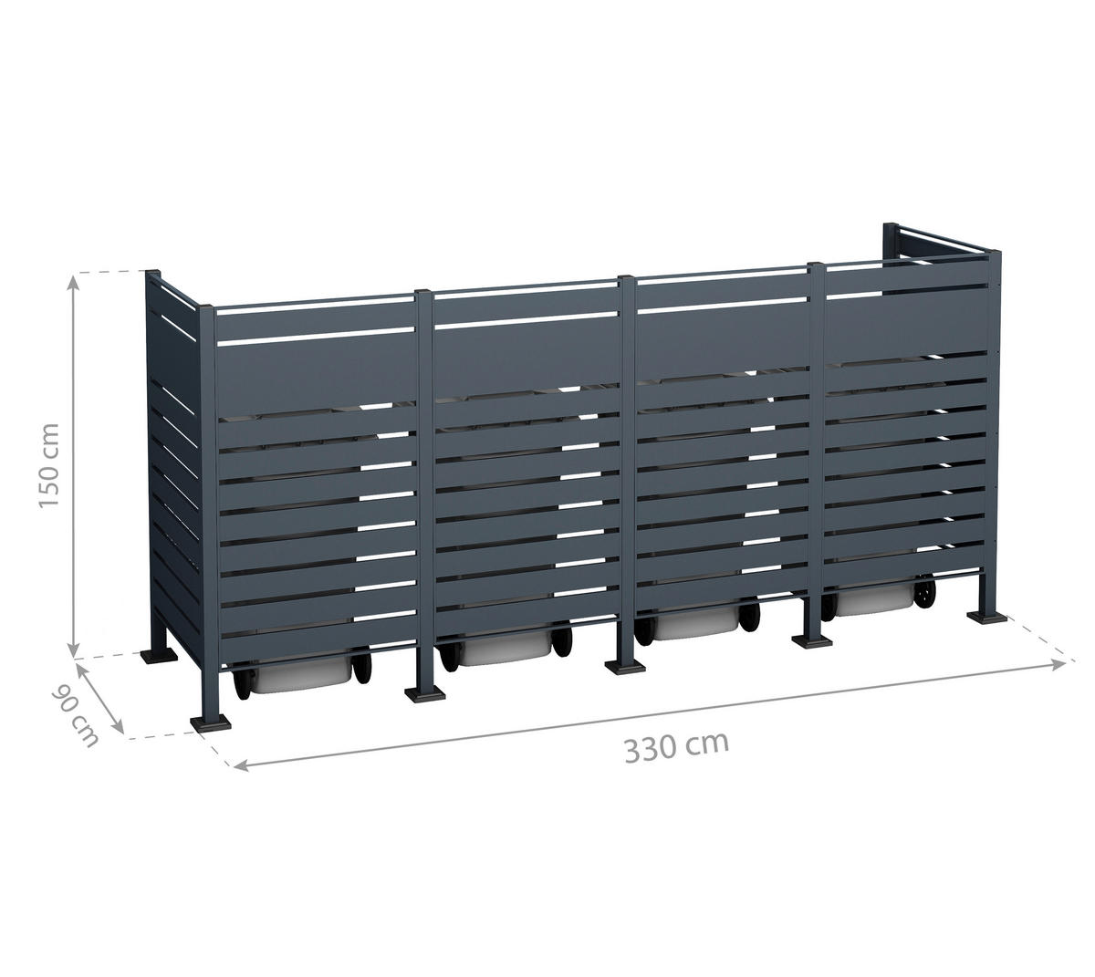 Westmann MülltonnenverkleidungBox Planum Box Planum - anthrazit (90,00/330,00/120,00cm) - Westmann