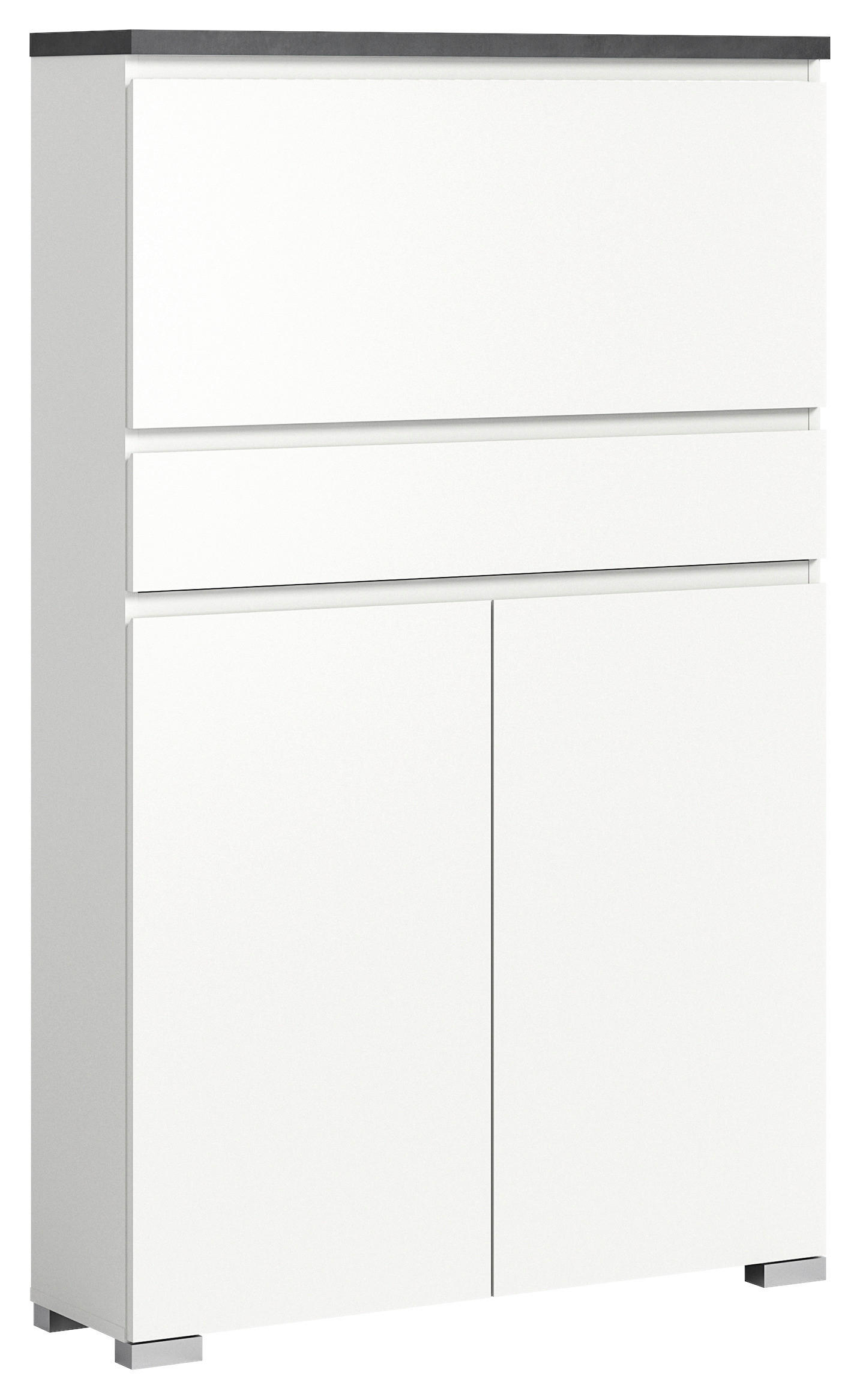 Schuhschrank Shoelove weiß grau B/H/T: ca. 95x151x27 cm Shoelove - weiß/grau (95,00/151,00/27,00cm) - xonox.home