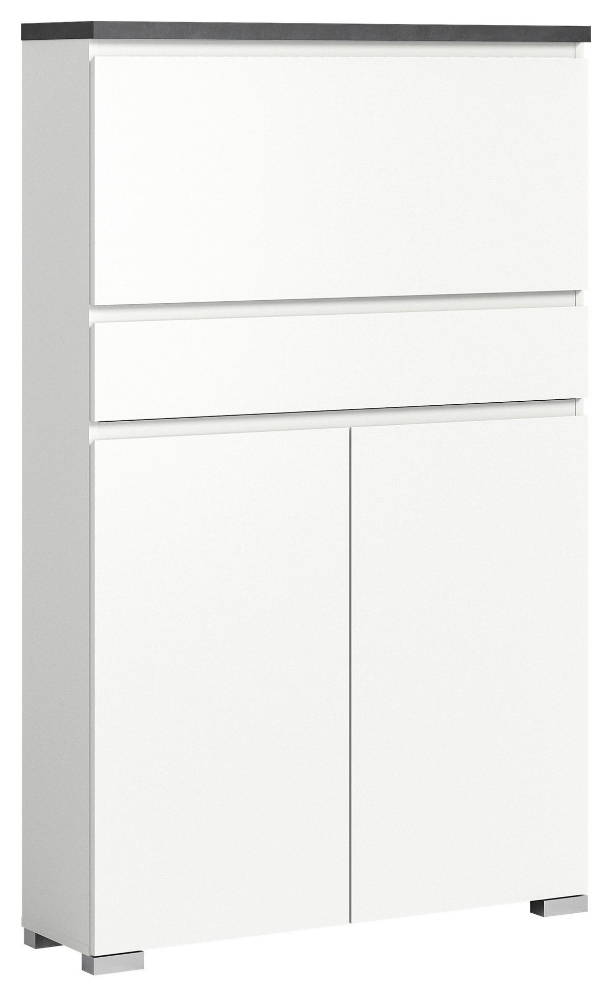 Schuhschrank Shoelove weiß grau B/H/T: ca. 95x151x27 cm Shoelove - weiß/grau (95,00/151,00/27,00cm) - xonox.home