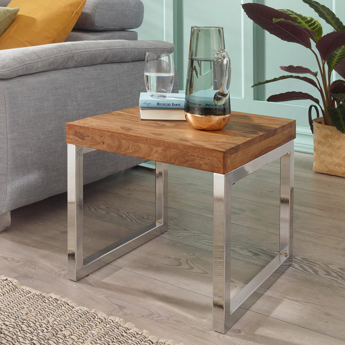 Beistelltisch rosenholz Holz B/H/T: ca. 45x40x45 cm Beistelltisch GUNA - rosenholz (45,00/40,00/45,00cm) - Wohnling