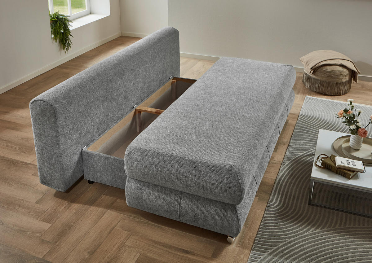 Schlafsofa Biel silber B/H/T: ca. 199x97x95 cm Biel - silber (199,00/97,00/95,00cm)