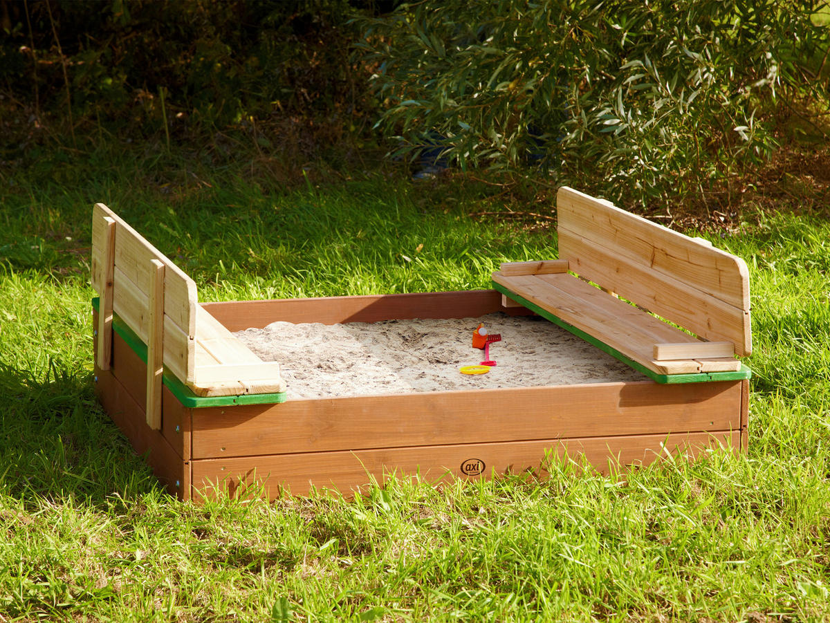 AXI Sandkasten Ella braun Holz B/H/L: ca. 95x20x100 cm Ella - braun/grün (100,00/95,00/20,00cm) - AXI