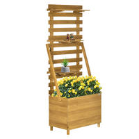 Outsunny Gartenbeet mit Rankgitter B/H/L: ca. 39x160x63 cm Gartenbeet_mit_Rankgitter - braun (63,00/39,00/160,00cm) - Outsunny